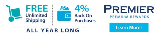 FREE Unlimited Shipping | 4% Back On Purchases. ALL YEAR LONG. Premier - Premium Rewards. Learn More!