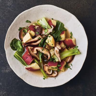 Simmered Shiitake and Sweet Potato
