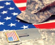 VA, US flag and fatigues