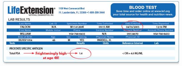 Bill Faloon Blood test results