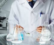 Scientist experimenting with Quercetin and plants