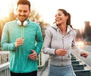 Man and woman jogging
