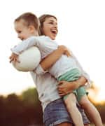 Woman holding a child