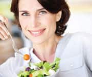 Woman eating a salad