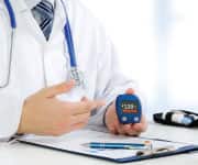 Doctor showing blood sugar test