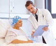 Doctor reviewing test with patient