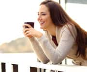 Woman drinking cup of tea
