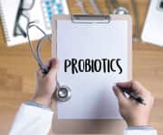 Probiotics written on a clipboard