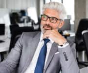 Man sitting in a thinking pose