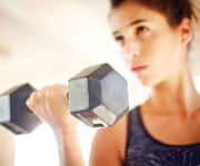 Woman lifting weights