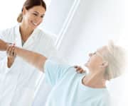 Woman having shoulder checked