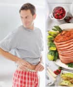 Man checking waistline