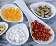 bowls of supplements