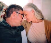 Man and woman touching