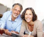 Man and woman smiling