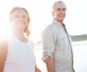 Man and woman walking