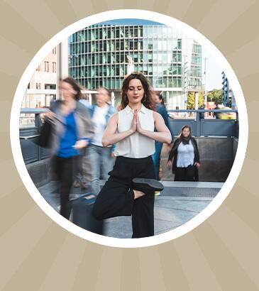 Woman yoga in circle