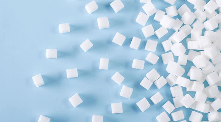 Sugar cubes representing elevated blood sugar levels