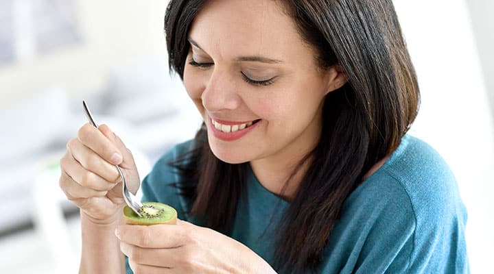 Woman using derived compounds to stabilize after-meal glucose