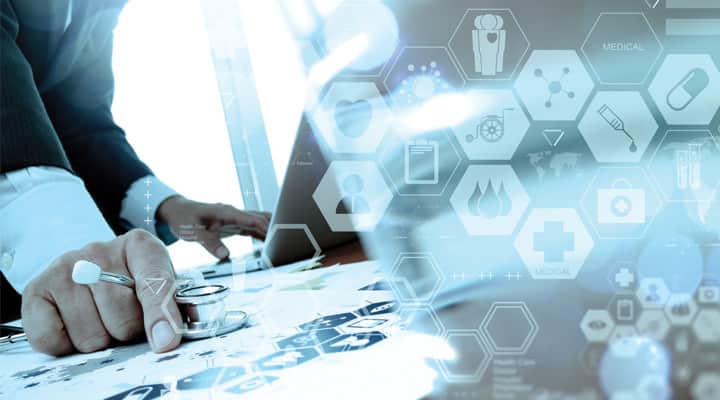 Doctor going over notes of age reversal research