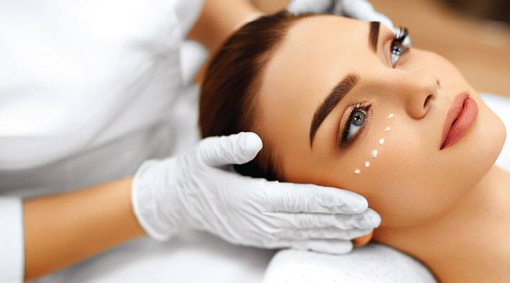 Woman at spa for aging skin care and renewal