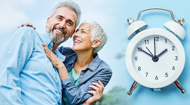 Matured older couple that are using research and finding from a scientific conference