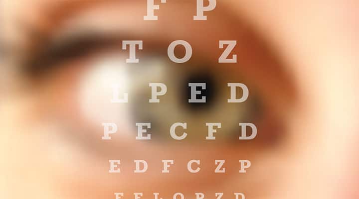 Vision test for visual obstruction of cataracts