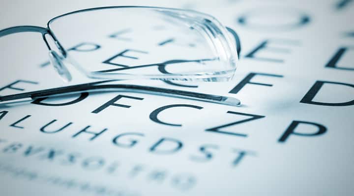 Vision test and glasses to diagnose and relive glaucoma