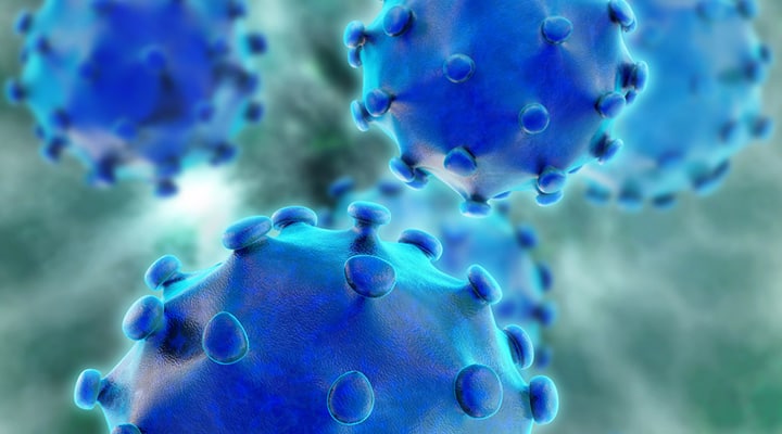 Blue hepatitis c virus that can cause infectious disease in the liver