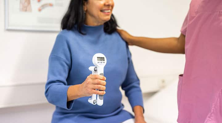 Grip strength tends to decline around age 50