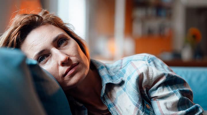 Woman indoors not getting enough vitamin D