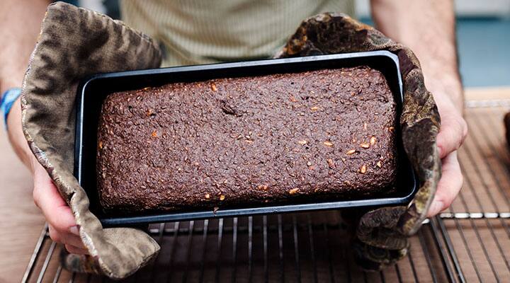 Freshly baked rye bread just out of the oven