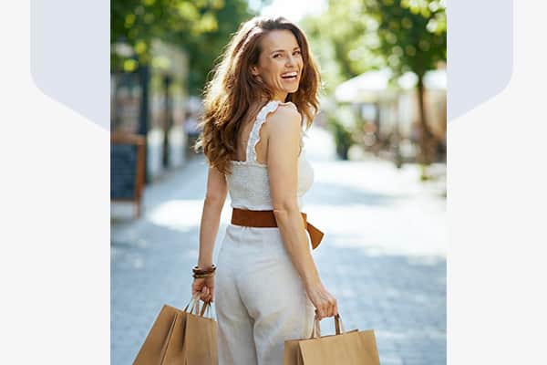 woman with shopping bags