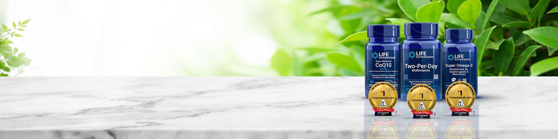 Group of awards winning Life Extension Products