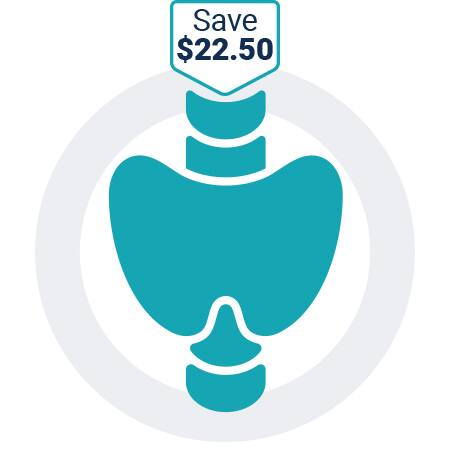 Save $22.50 on Thyroid Panel (TSH, T4, Free T4, Free T3) Blood Test