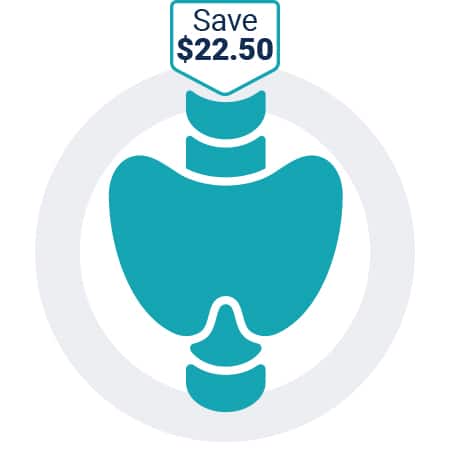 Save $22.50 on Thyroid Panel (TSH, T4, Free T4, Free T3) Blood Test
