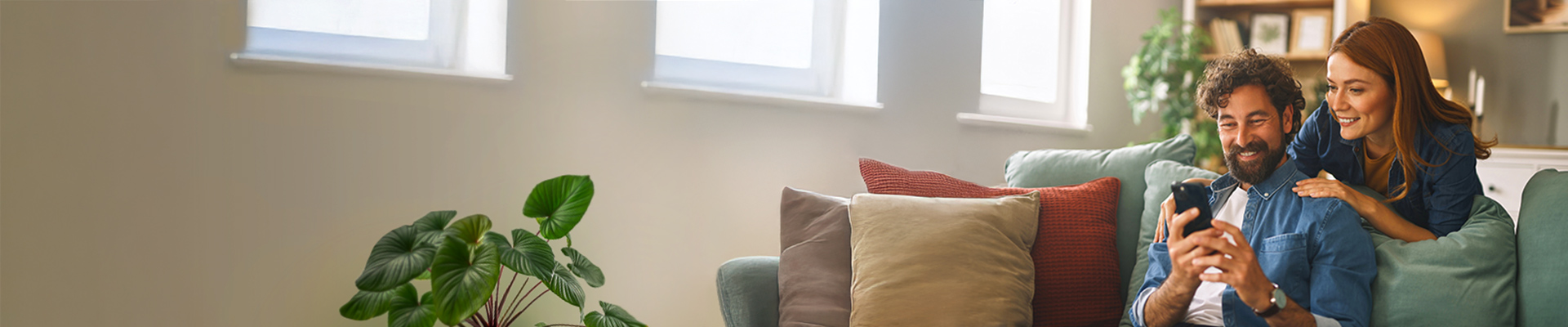 couple looking at a phone