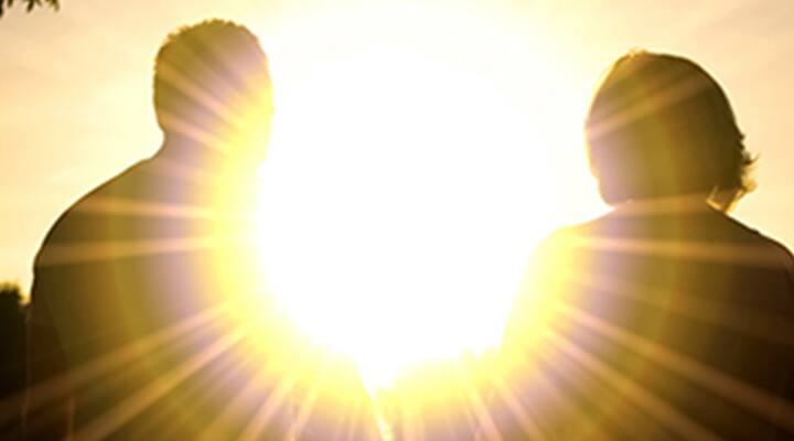 Couple watching the sunset