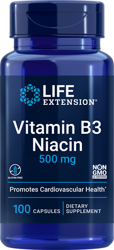 Life Extension Vitamin B3 Niacin - 500 Mg (100 Capsules)