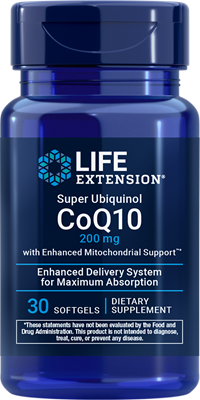 Super Ubiquinol CoQ10 with Enhanced Mitochondrial Support, 200 mg, 30 softgels - Life Extension Super Ubiquinol CoQ10 with Enhanced Mitochondrial Support, 200 mg, 30 softgels - Life Extension