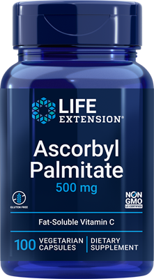 Ascorbyl Palmitate 500 mg, 100 vegetarian capsules - Life Extension
