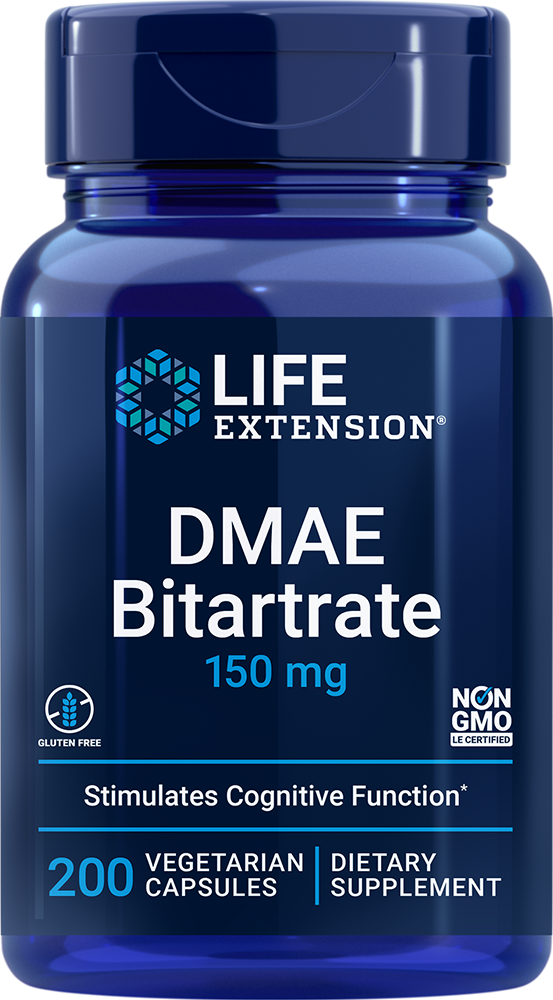 Life Extension DMAE Bitartrate - 150 Mg (200 Vegetarian Capsules)