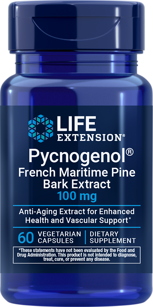 Pycnogenol, French Maritime Pine Bark Extract, 100 mg, 60 caps - Life ...