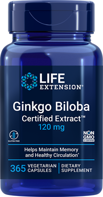 Ginkgo Biloba Certified Extract™, 120 mg, 365 vegetarian capsules
