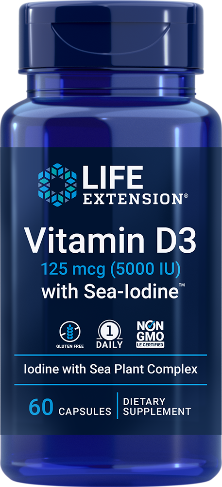 Life Extension Vitamin D3 with Sea-Iodine™, 60 capsules