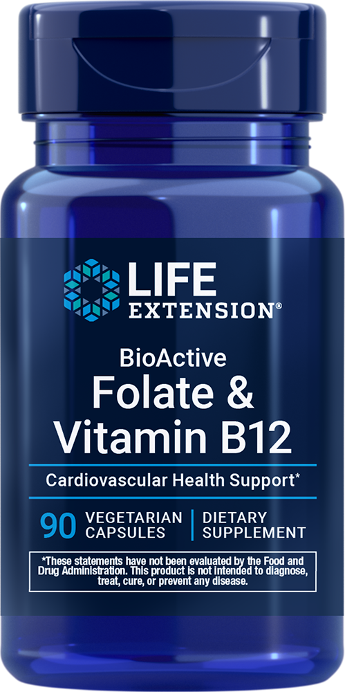 BioActive Folate & Vitamin B12, 90 vegetarian capsules - Life Extension