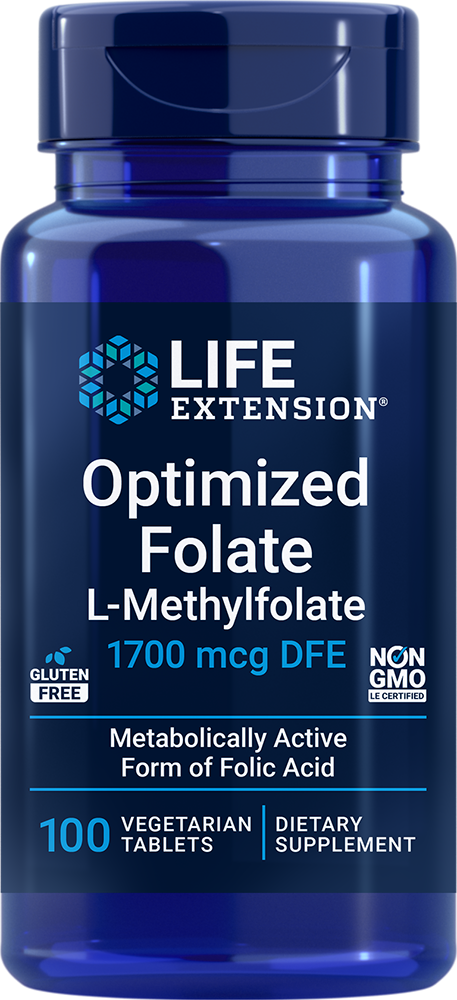 Optimized Folate, 1700 mcg, 100 vegetarian tablets - Life Extension