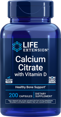 Calcium Citrate with Vitamin D 200 capsules - Life Extension