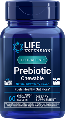 FLORASSIST® Prebiotic Chewable (Strawberry), 60 vegetarian chewable tablets