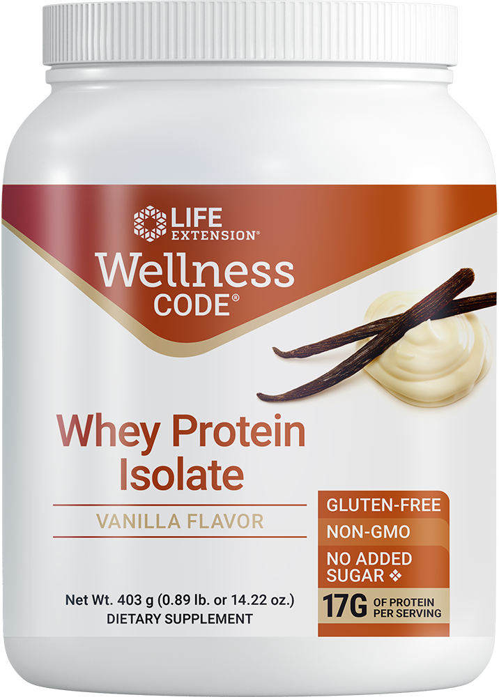 Life Extension Wellness Code® Whey Protein Isolate, Vanilla (403 Grams)